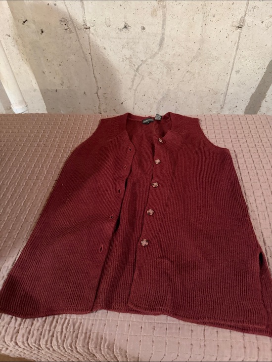 Jackets & Blazers - Men's Button-Front Knit Sweater Vest - Burgundy